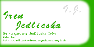 iren jedlicska business card